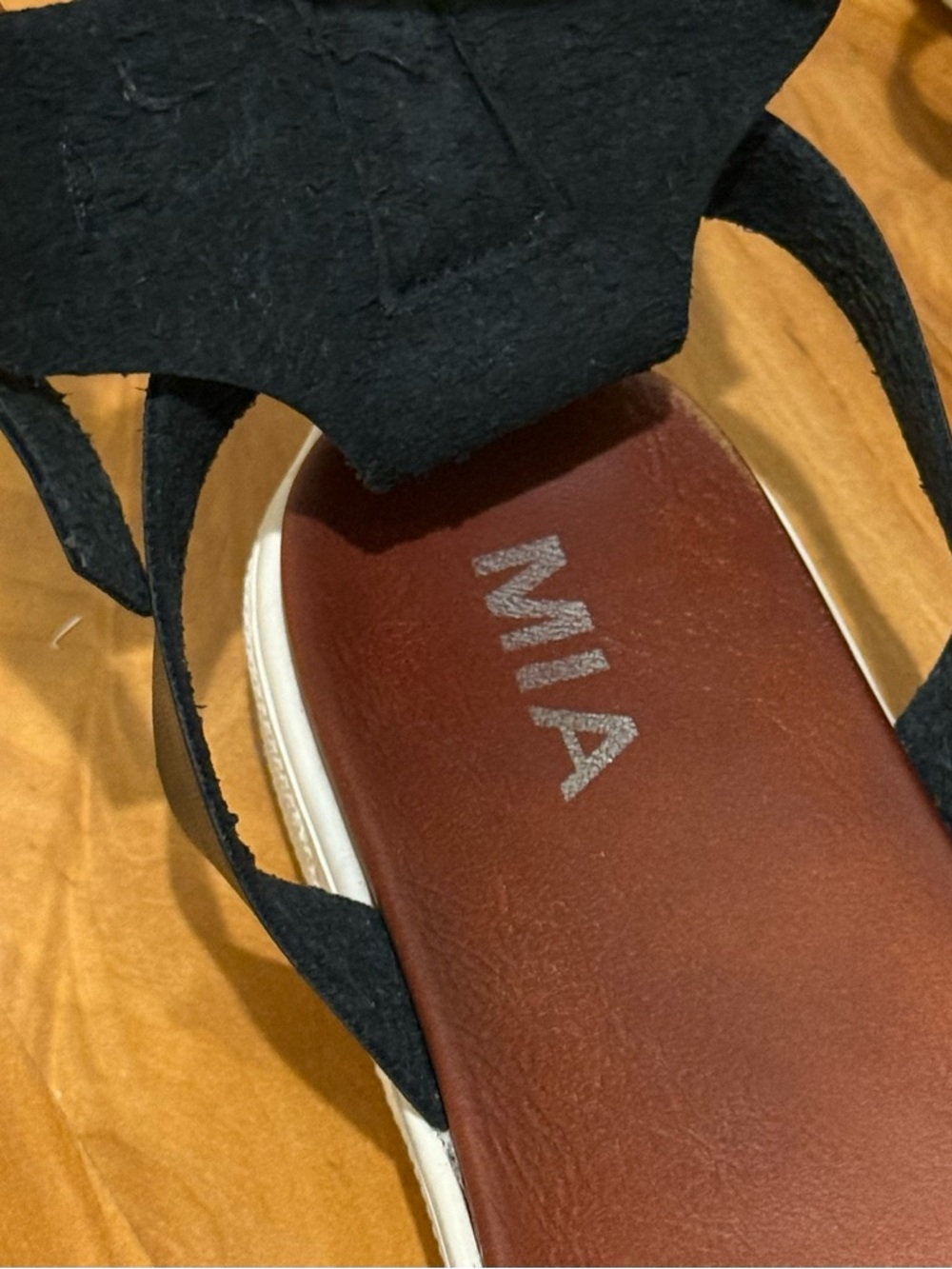 MIA Black and Brown Platform Ankle-Strap Sandals - Picture 6 of 7